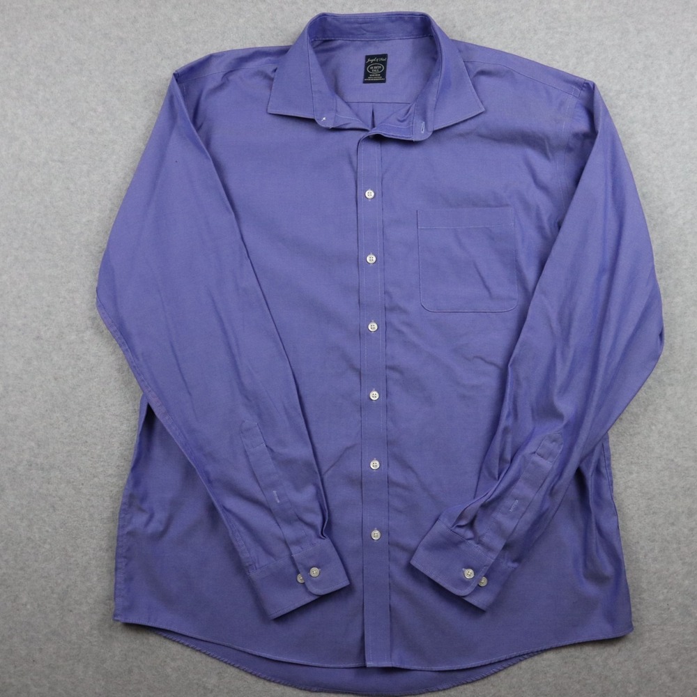 Joseph & Feiss Shirt Mens 18 38/39 Tall Pocket Button Up Purple Long Sleeve
